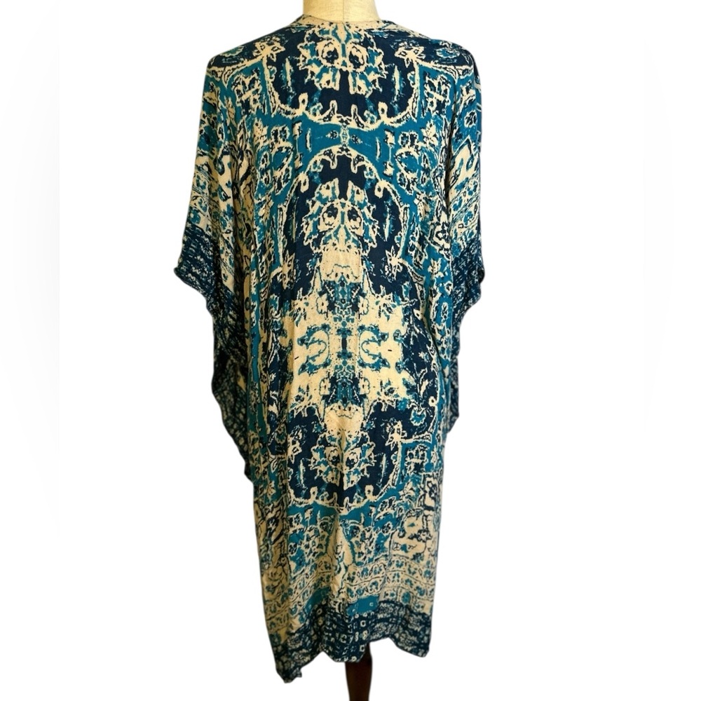 Macchia di‎ Ruggine Kimono Artisan Art to Wear Boho Festival 100% Viscose O/S